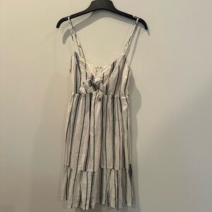 Blue Rain Black and White Patterned Dress